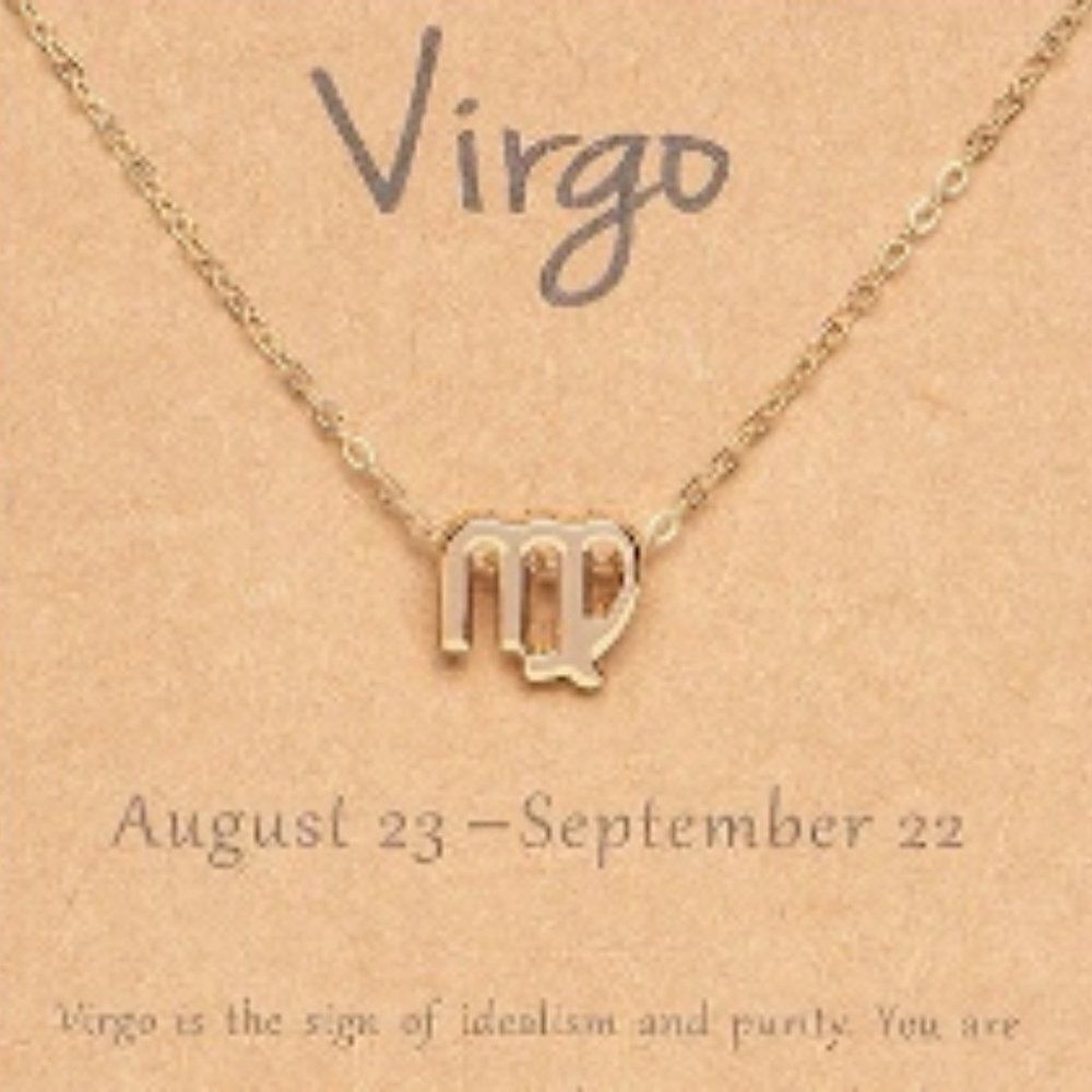 NWT, Virgo Zodiac Sign Gold Charm Necklace